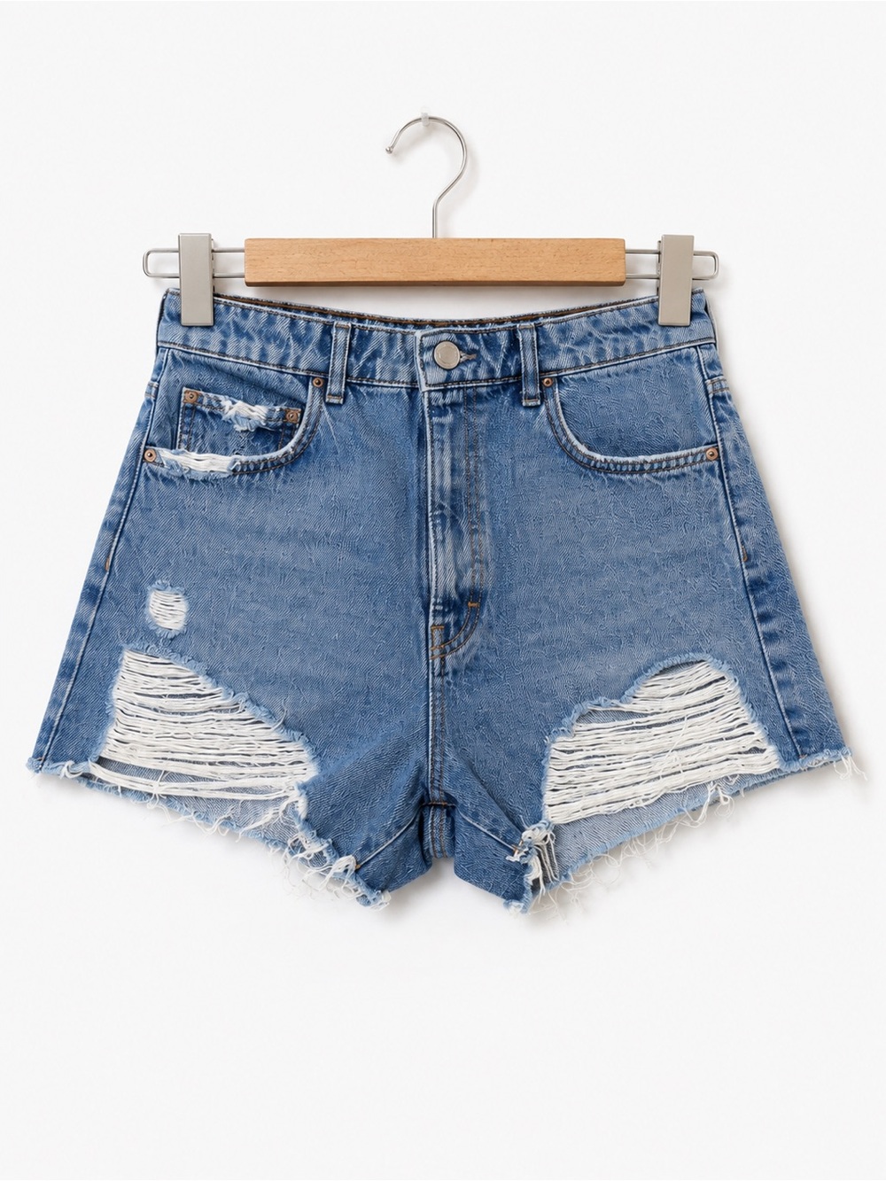 Zara Jeans High-Waisted Denim Shorts – Size 8 💙